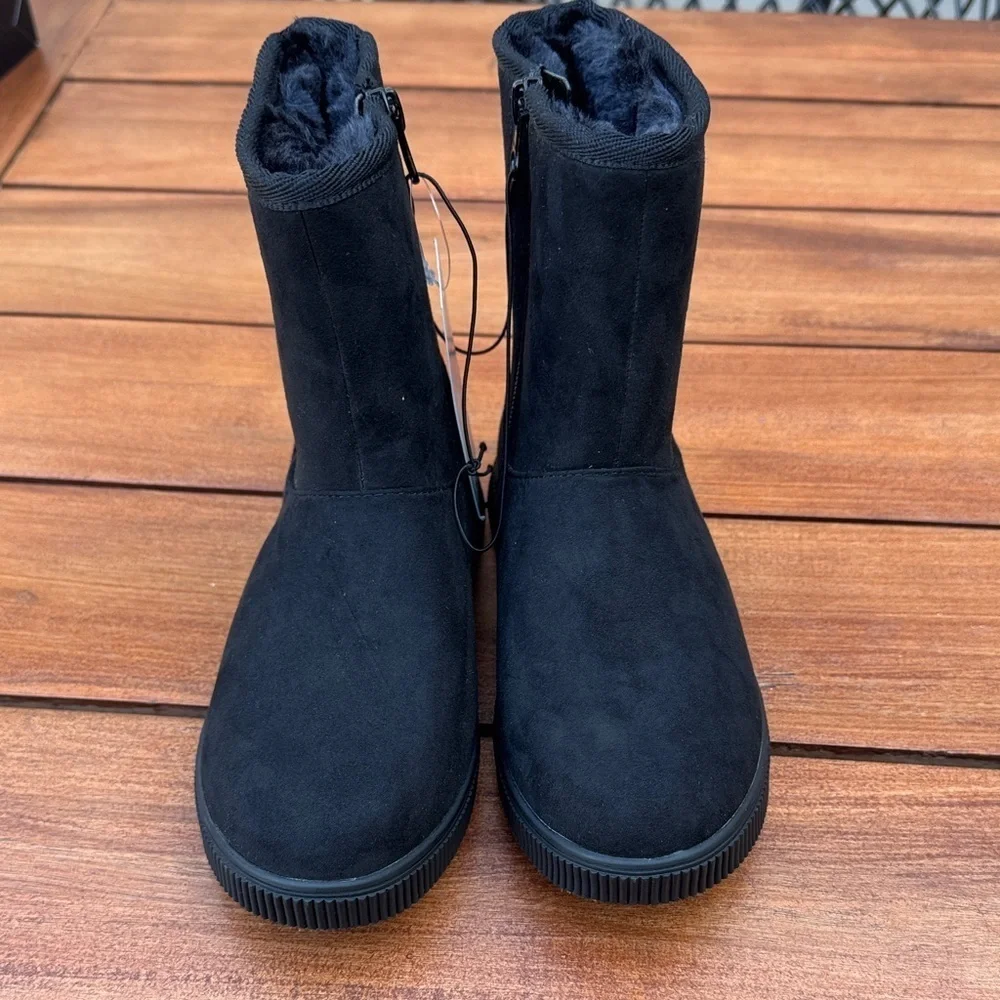 Cat & Jack Kids Black Ankle Boots Size 1 NWT